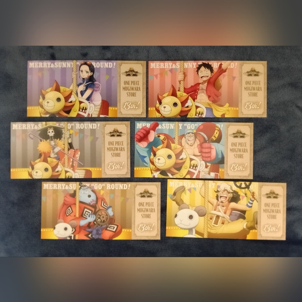 One Piece Mugiwara Store Merry And Sunny Go Round Purchase Tickets Set Of 6
